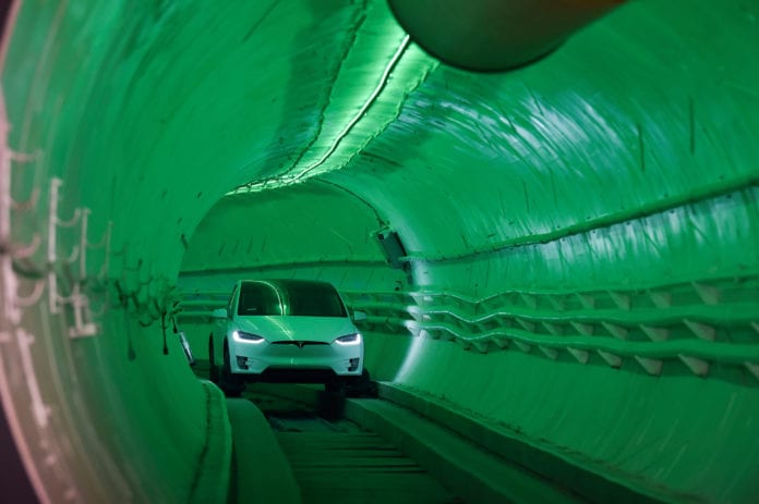 Boring Company Tunnel in Hawthorne, California, USA - 18 Dec 2018