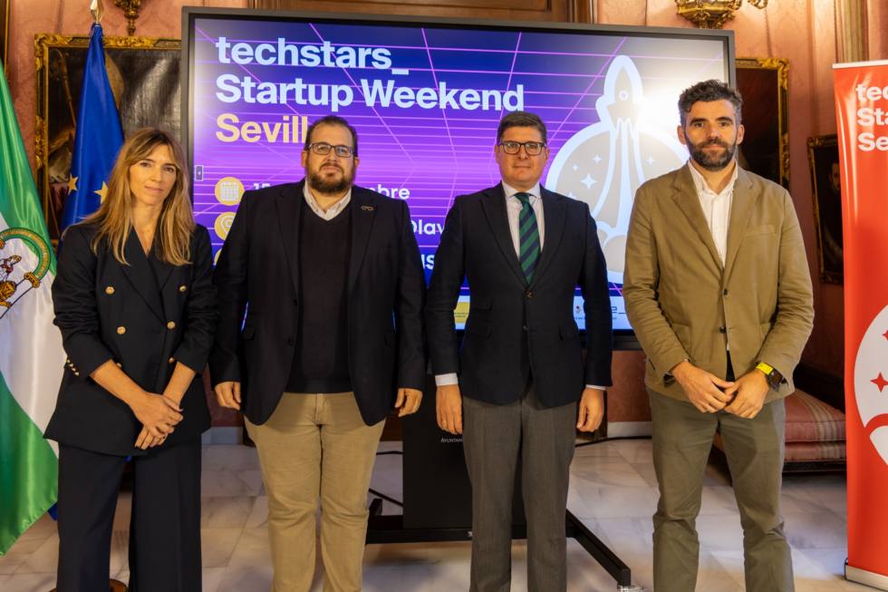 Imagen: Presentación en el Ayuntamiento de Sevilla de la 28º edición de Techstars Startup Weekend Sevilla
